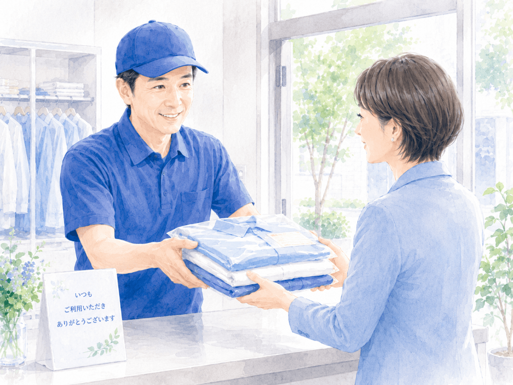 仕上がり衣類のお渡し